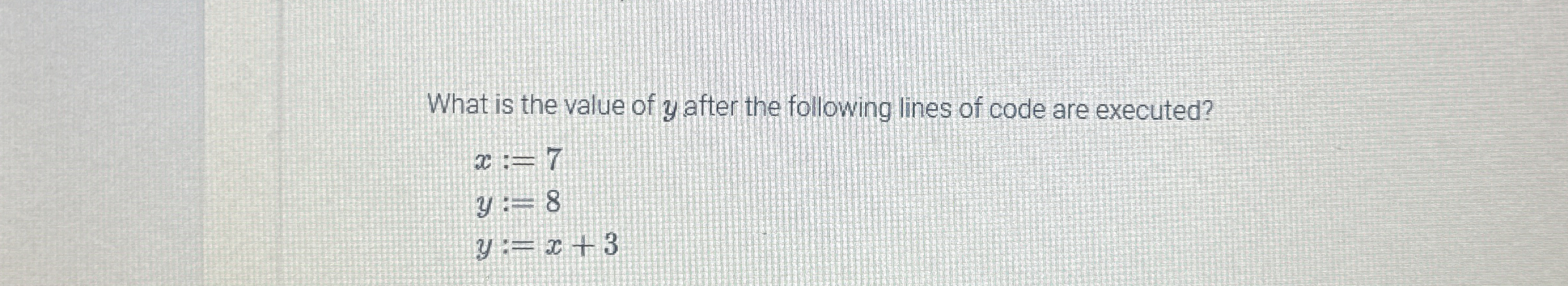 What is the value of y after the following lines