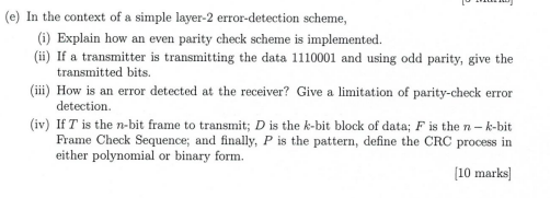 ( e ) In the context of a simple layer - 2 error