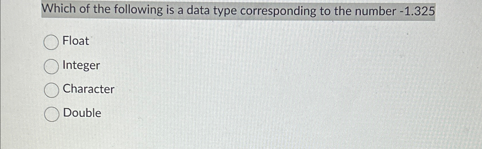 Which of the following is a data type