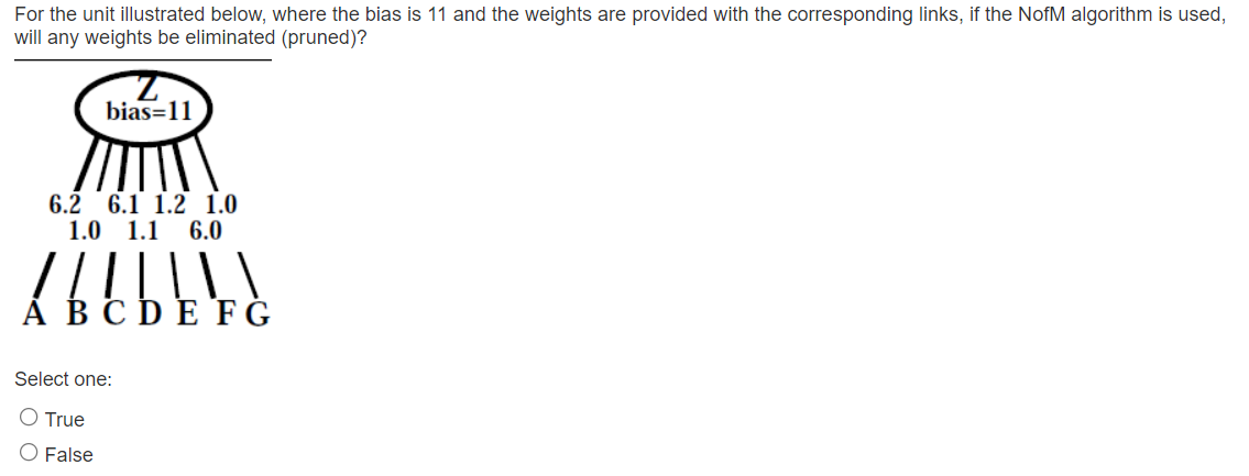 For the unit illustrated below, where the bias is