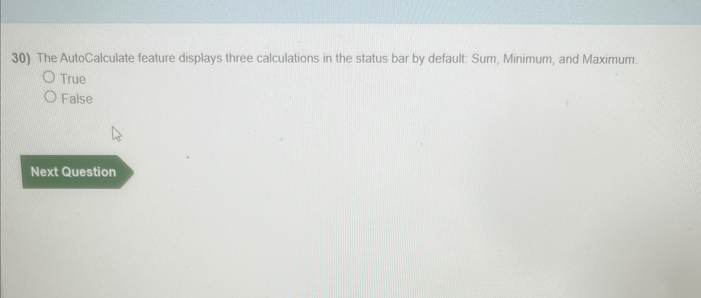 The AutoCalculate feature displays three