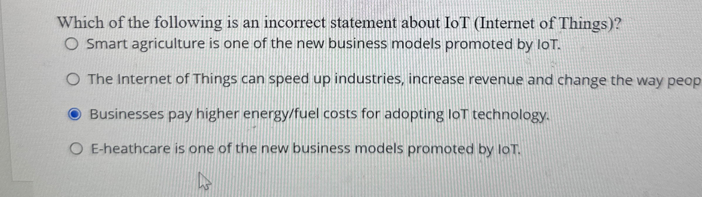 Which of the following is an incorrect statement