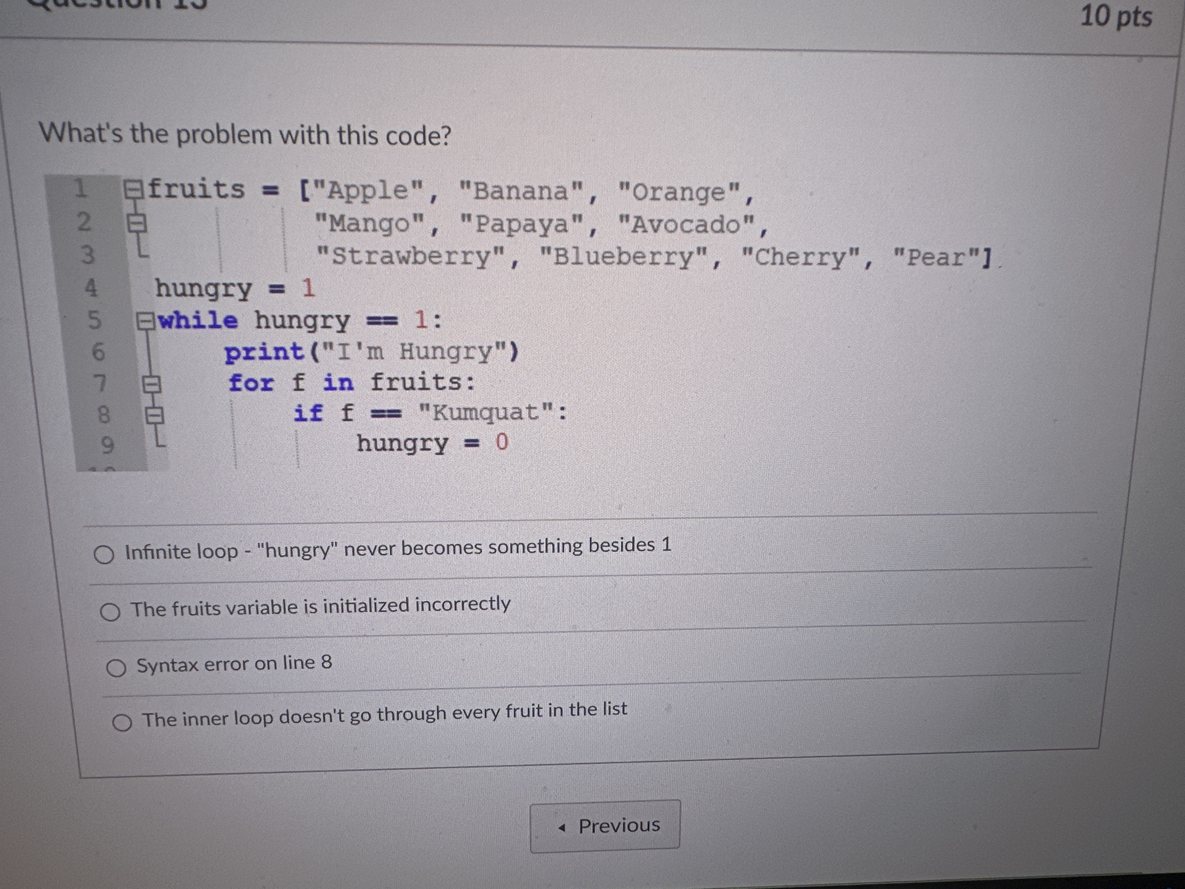 What's the problem with this code? Infinite loop
