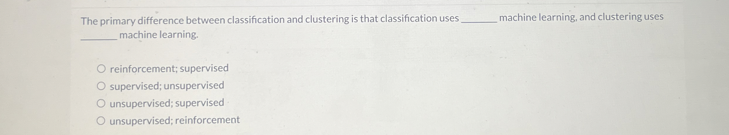 The primary difference between classification and