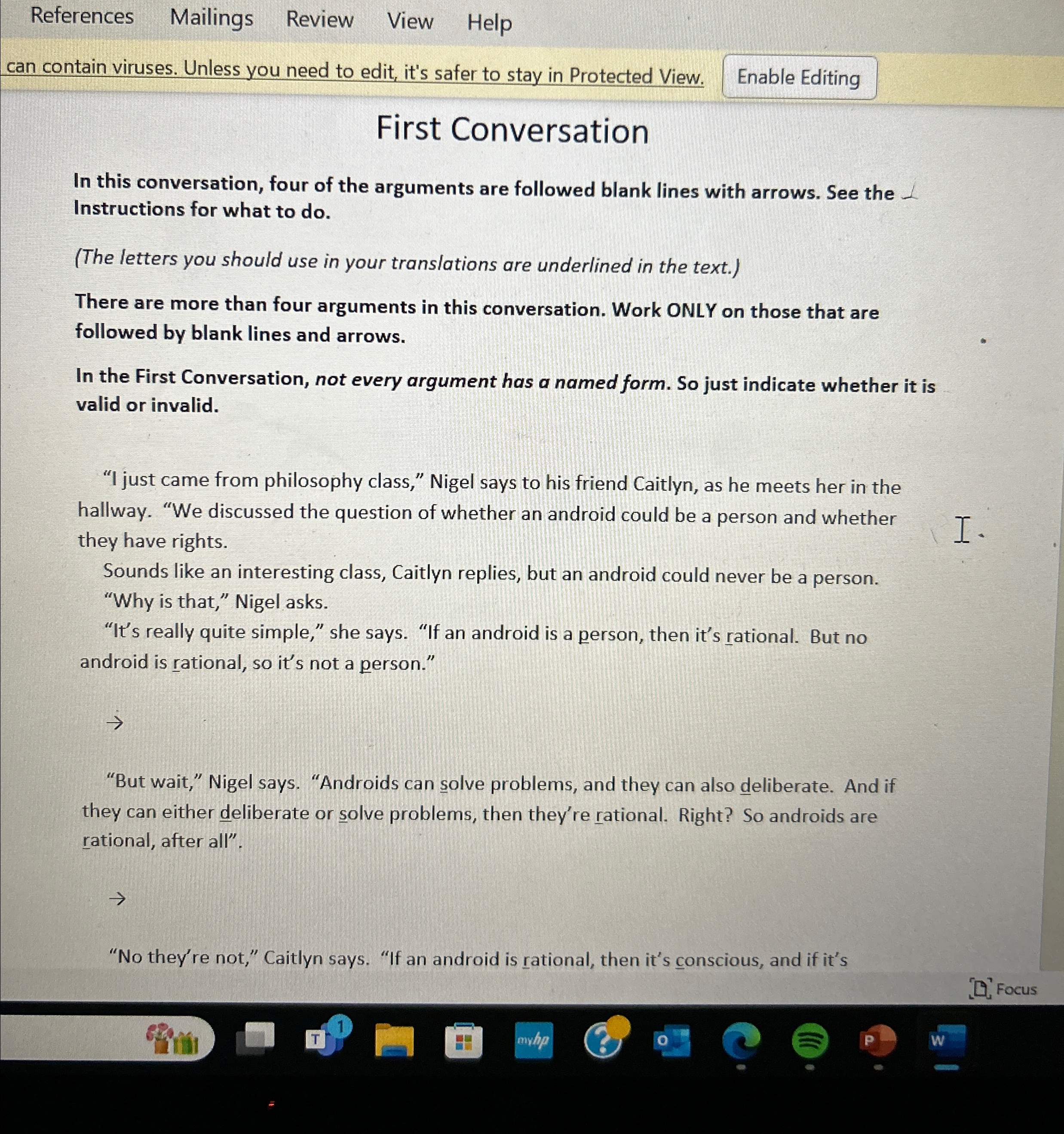 First Conversation In this conversation, four of