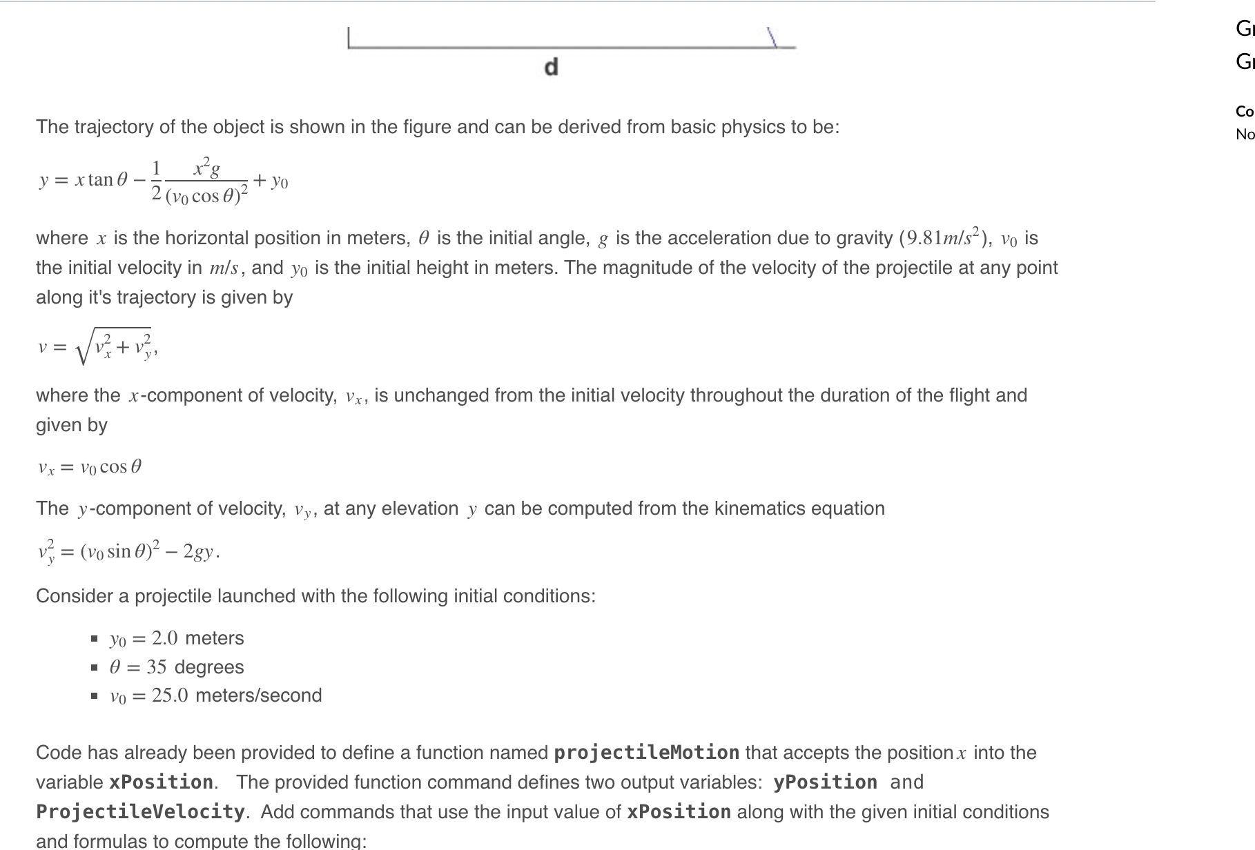 The trajectory of the object is shown in the