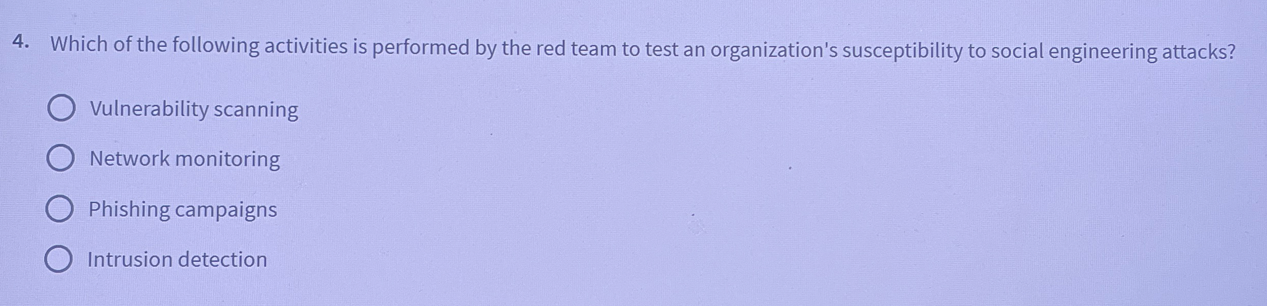 Which of the following activities is performed by