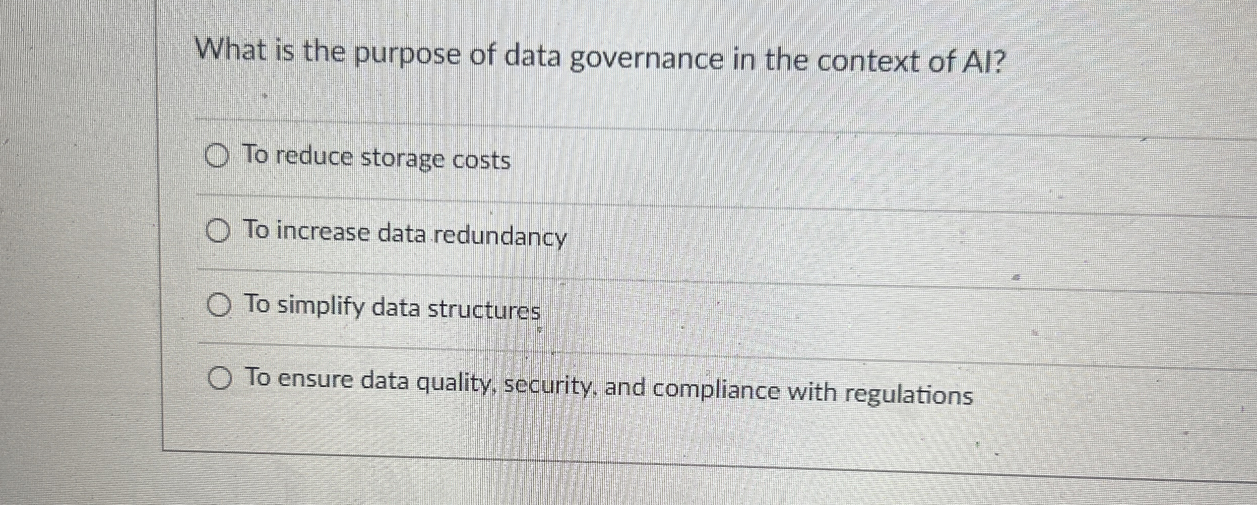 What is the purpose of data governance in the