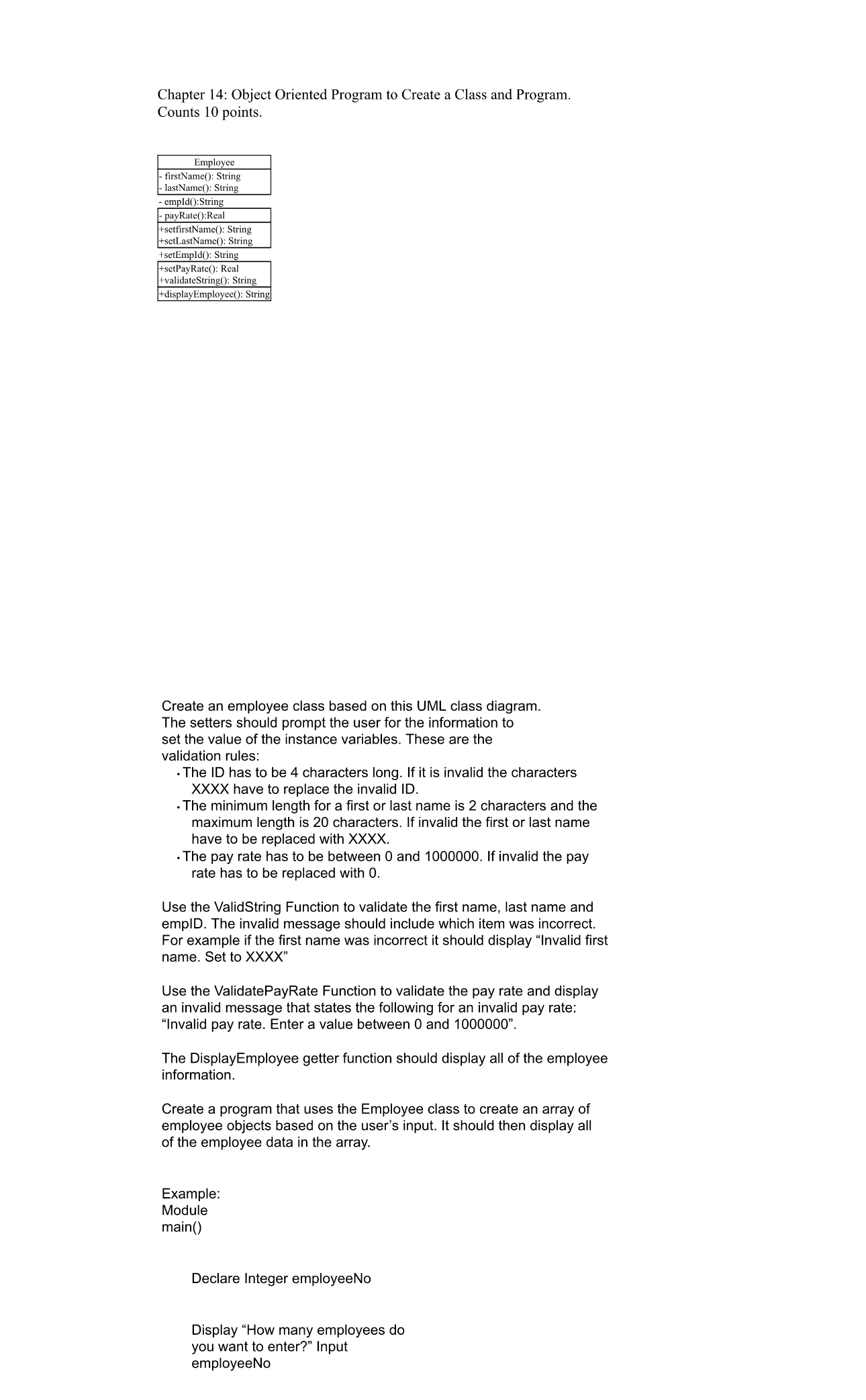 Chapter 1 4 : Object Oriented Program to Create a