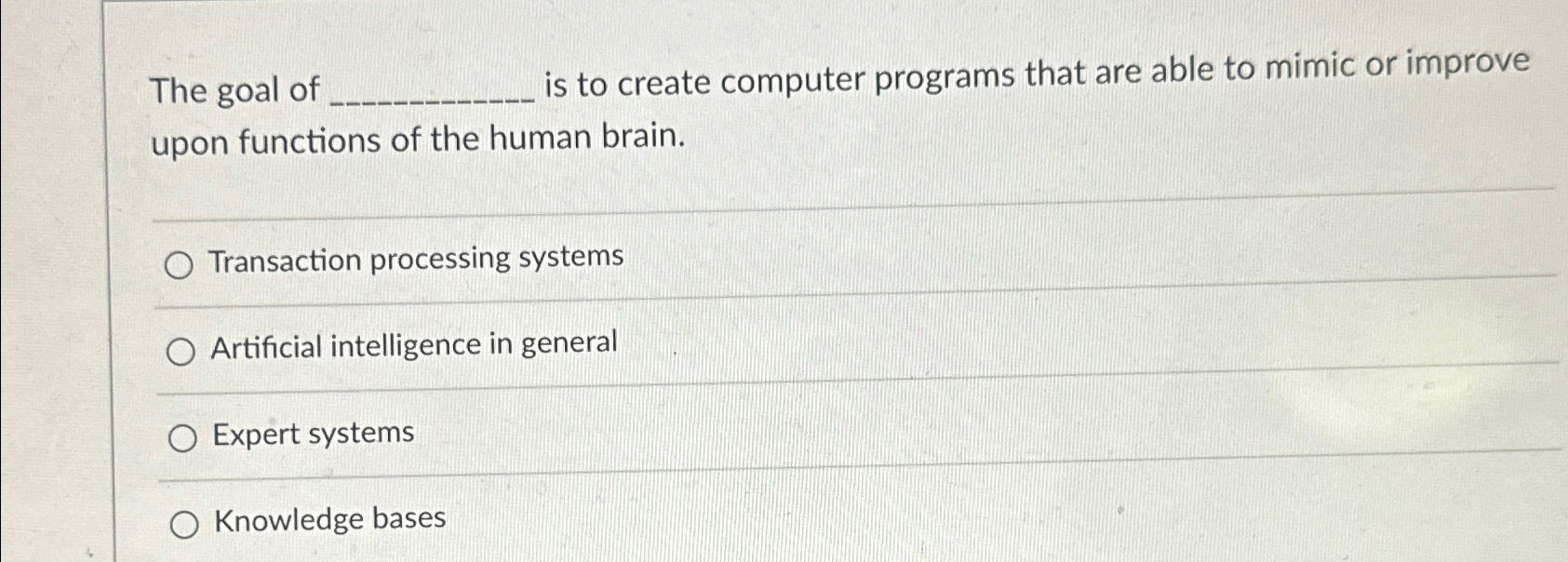 The goal of is to create computer programs that