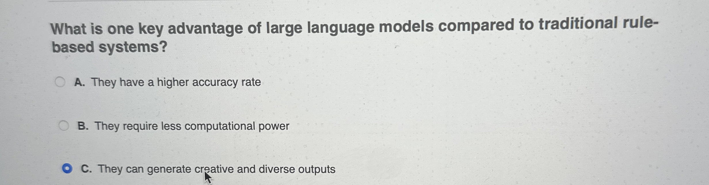 What is one key advantage of large language
