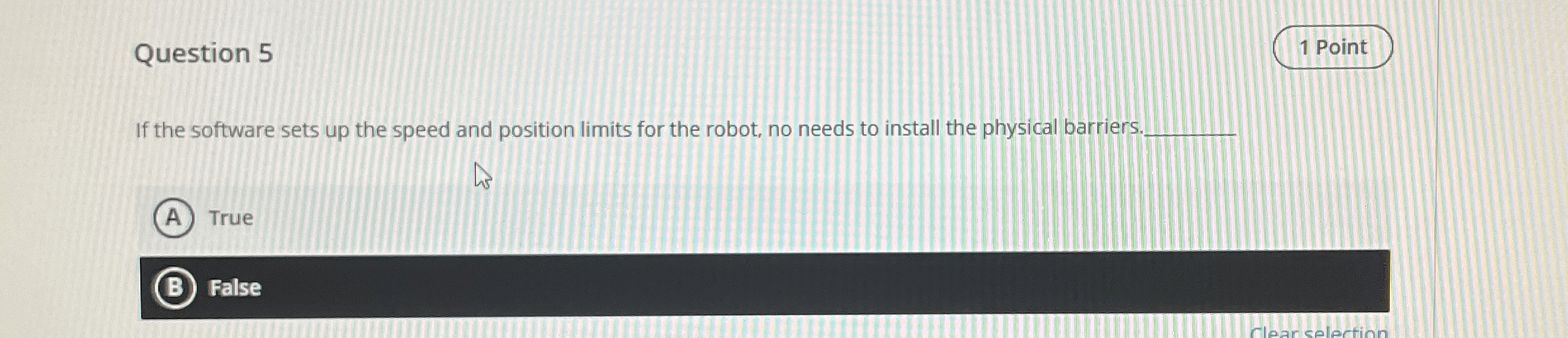Question 5 1 Point If the software sets up the