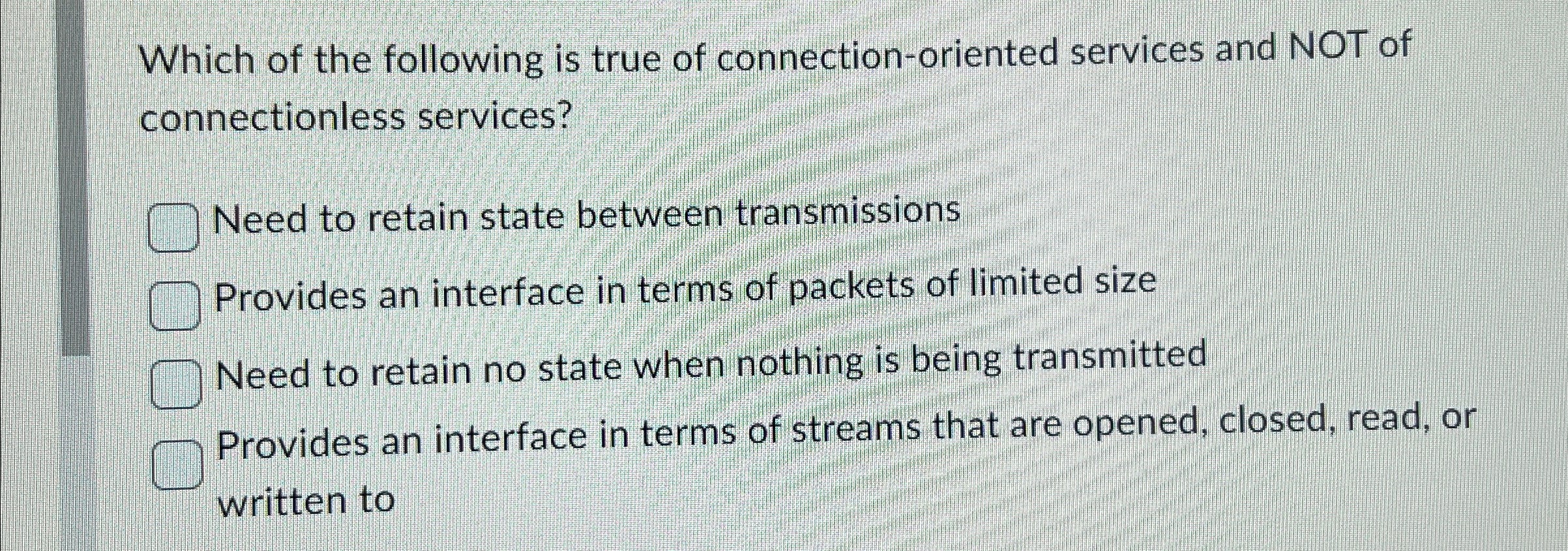 Which of the following is true of connection -