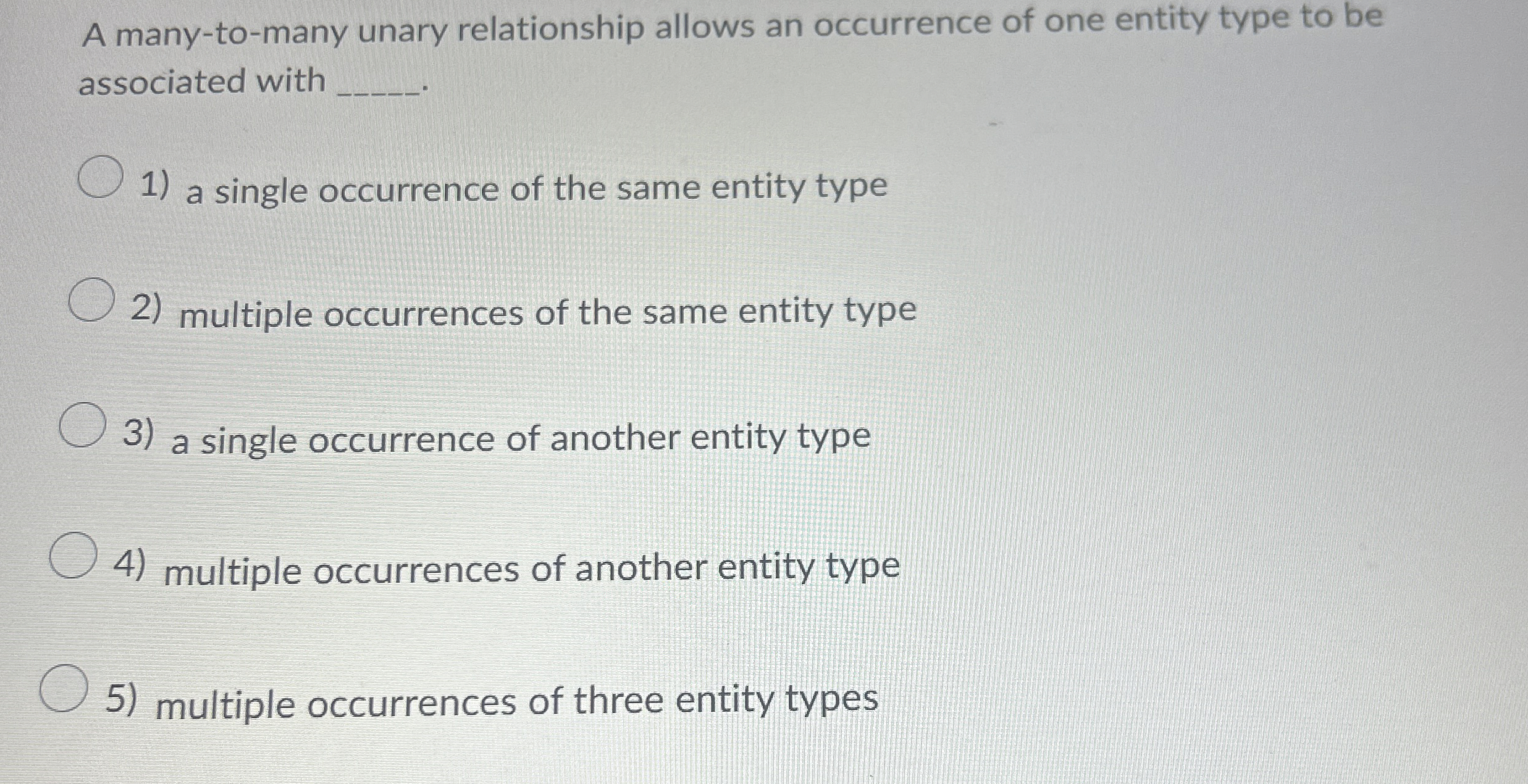 A many - to - many unary relationship allows an