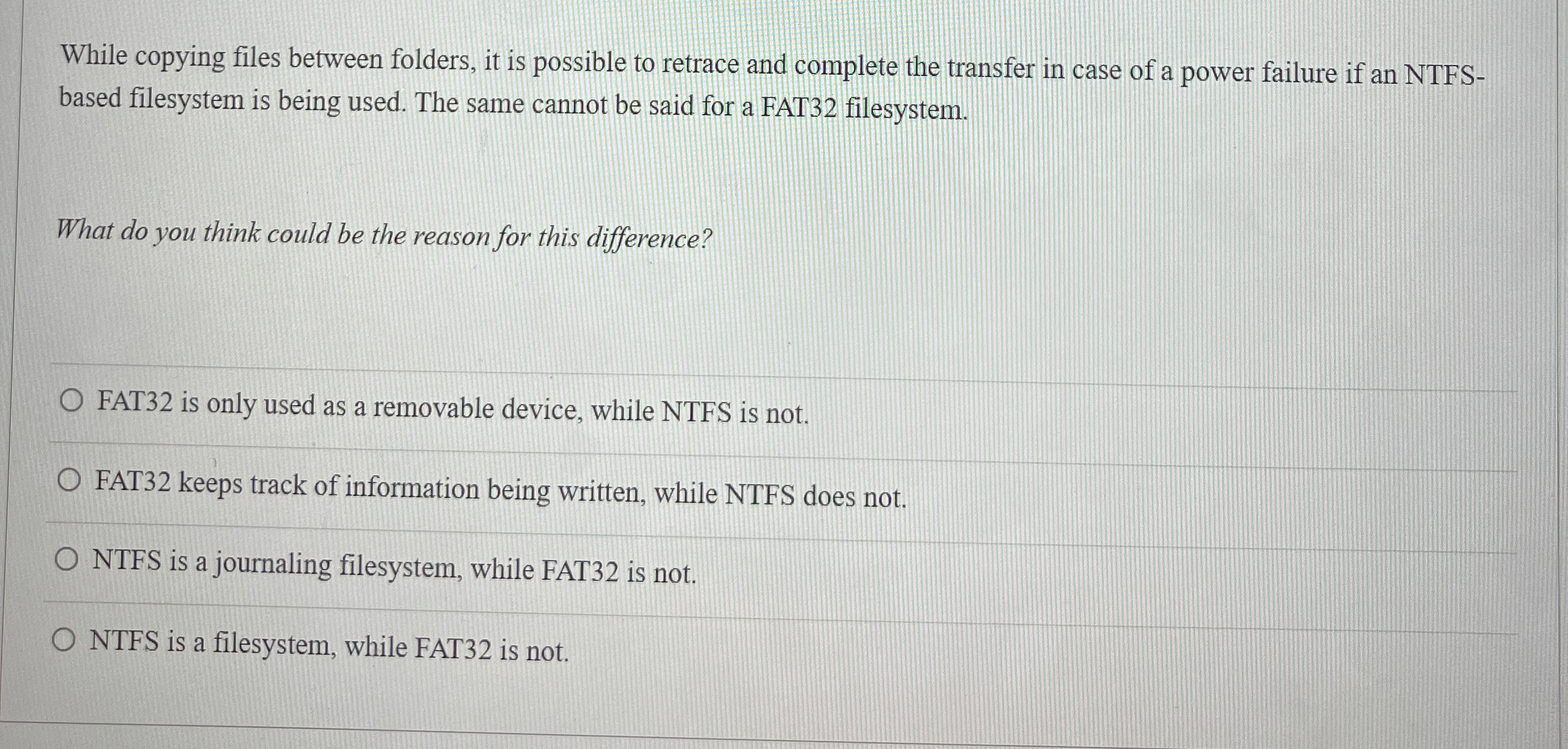 While copying files between folders, it is