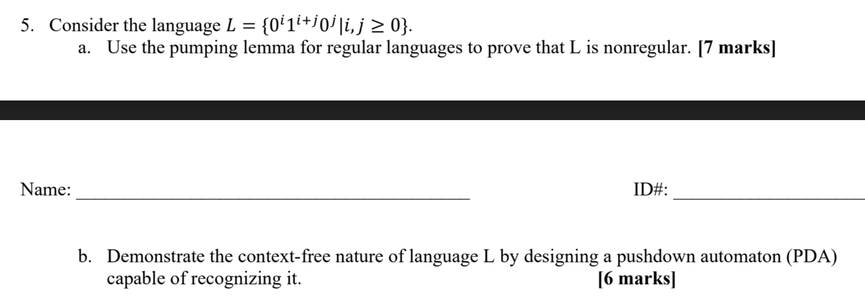 b . Demonstrate the context - free nature of