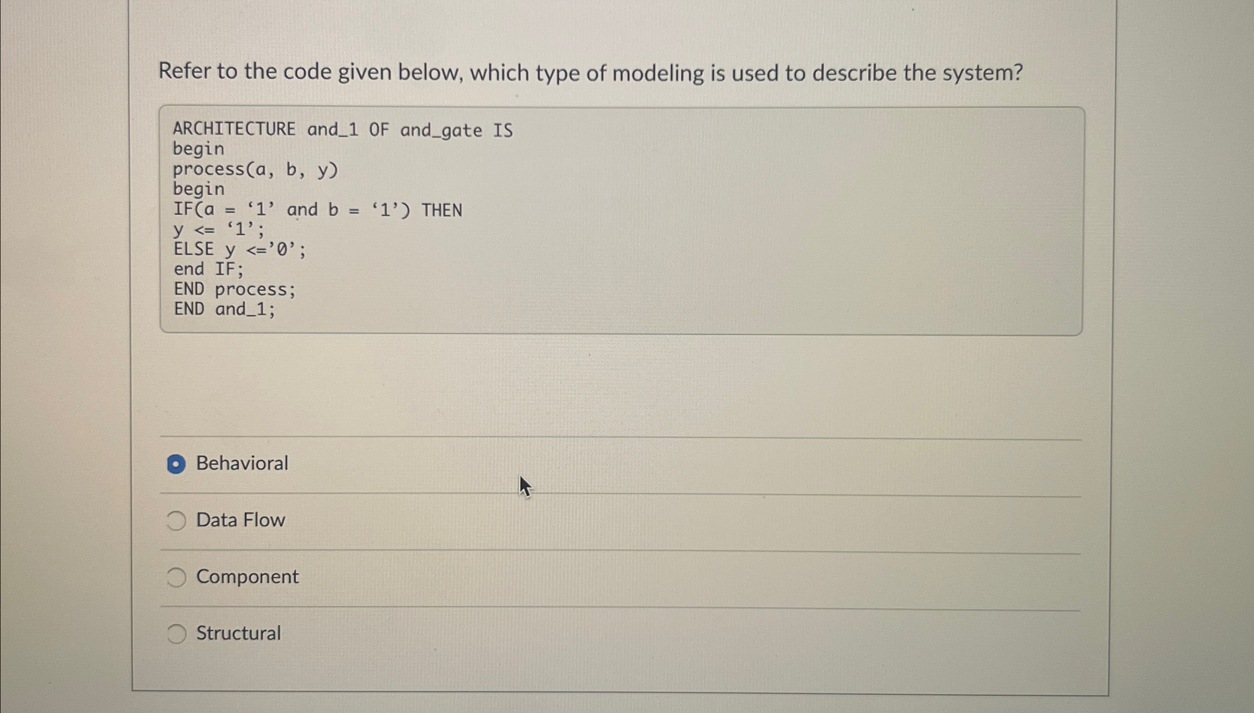 Refer to the code given below, which type of
