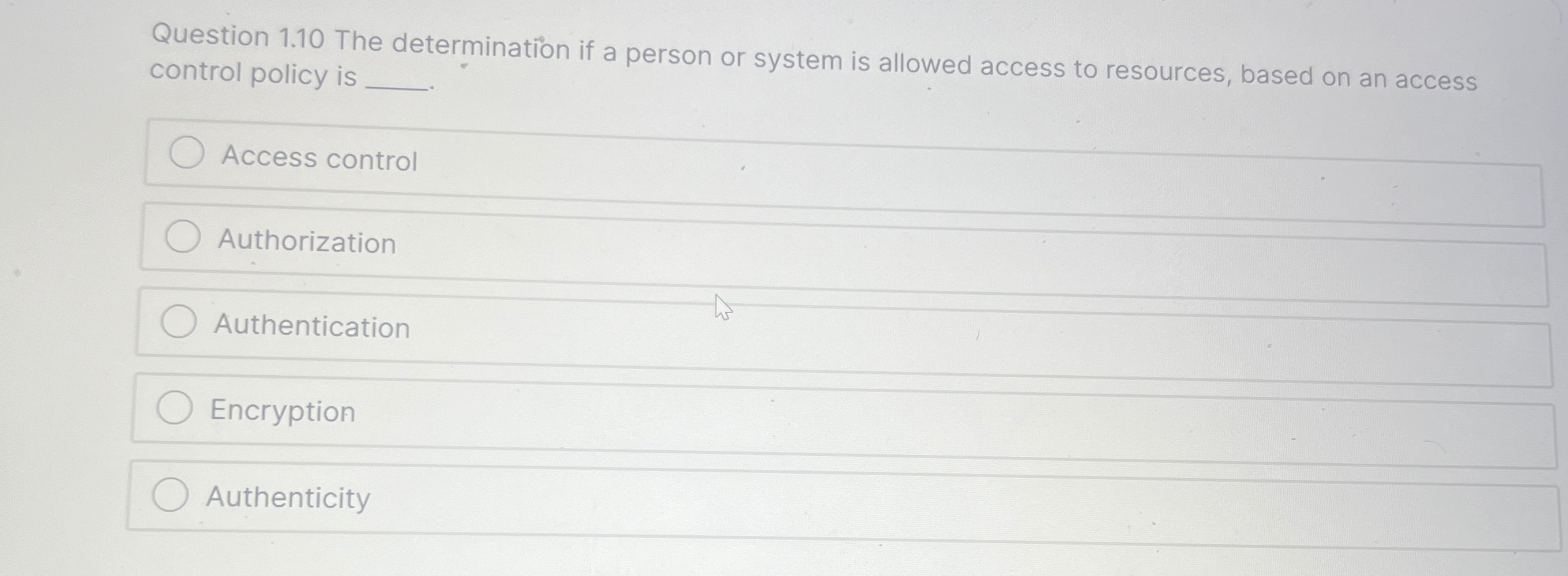 The determination if a person or system is