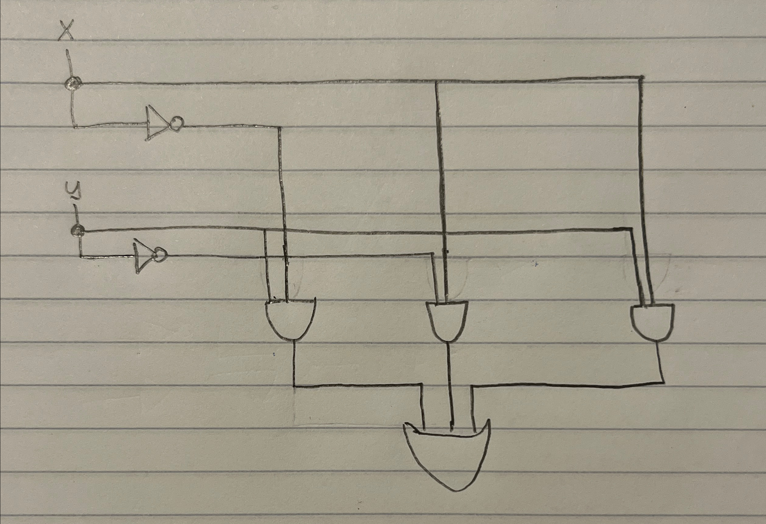 Create a logic circuit of your choice with two