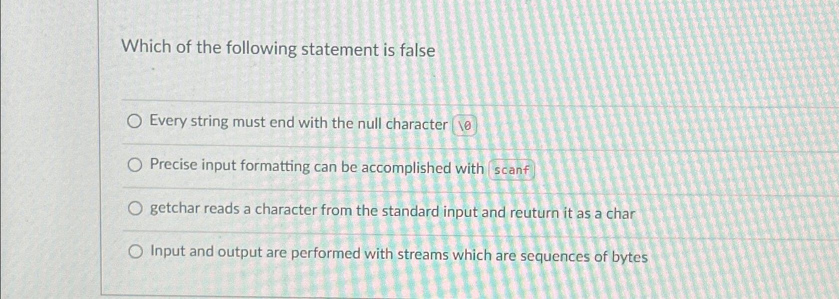 Which of the following statement is false Every