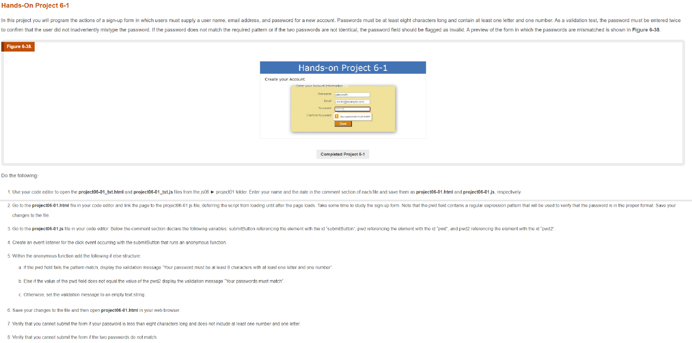 Hands - On Project 6 - 1 In this project you will