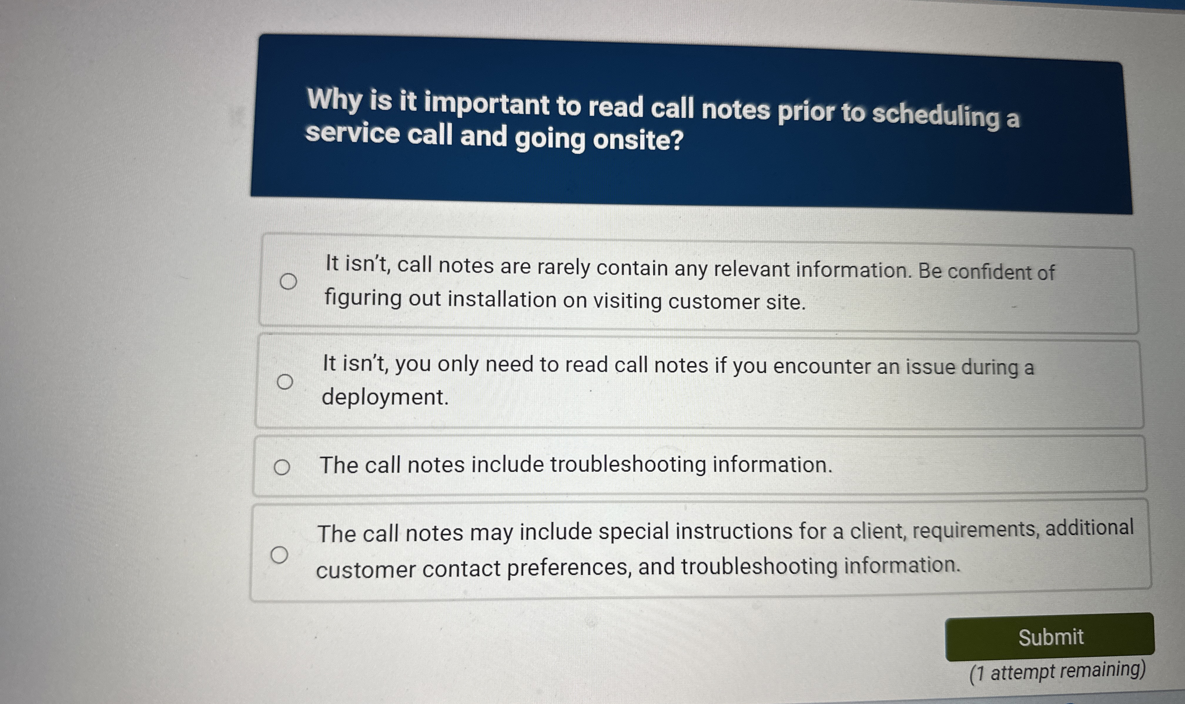 Why is it important to read call notes prior to