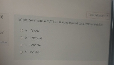 Which command in MATLAB is used to read data from