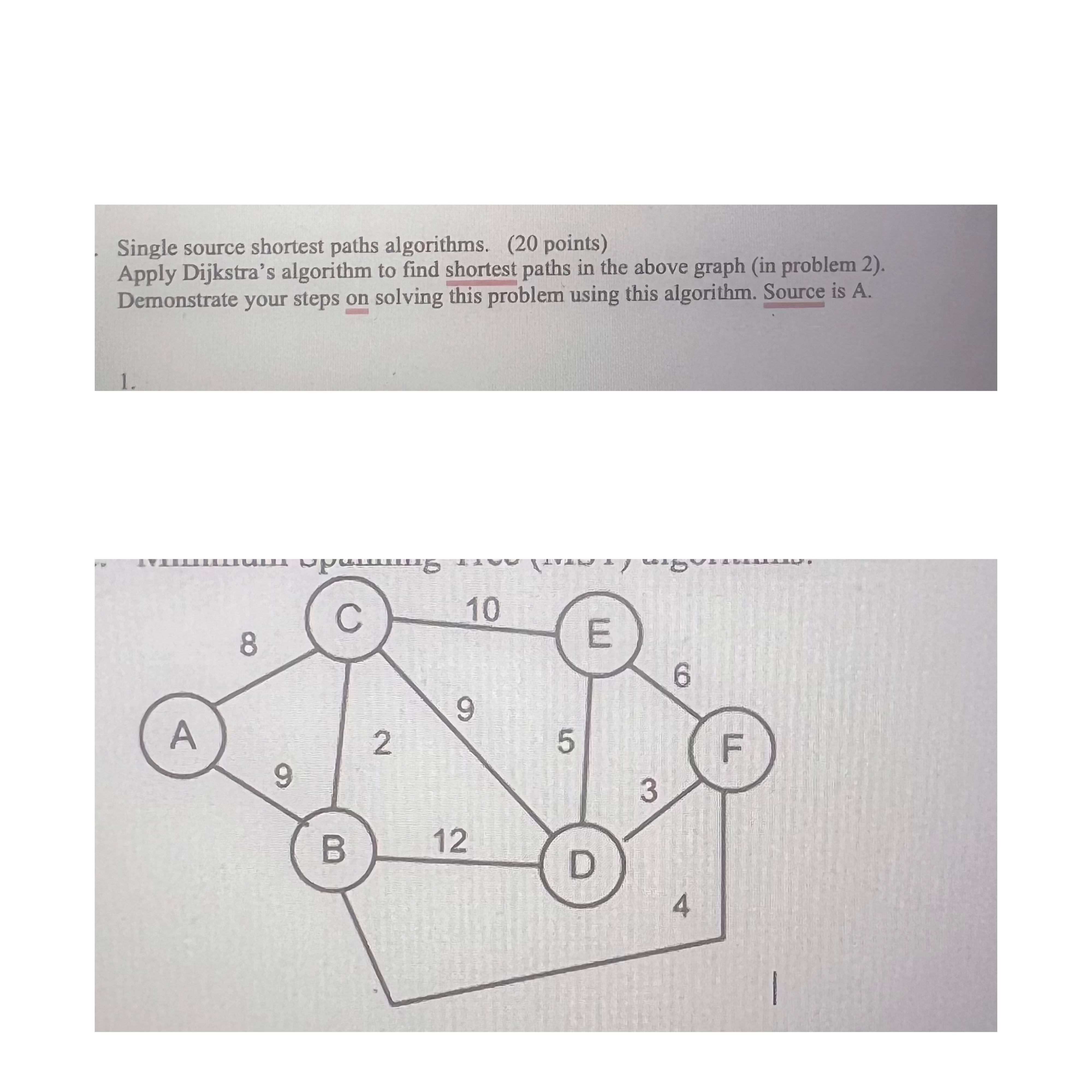 Single source shortest paths algorithms. ( 2 0