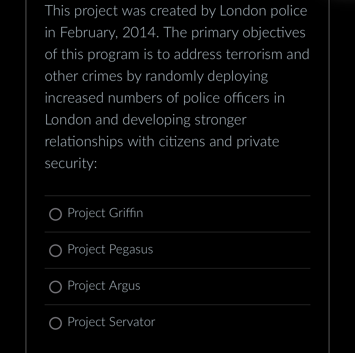 This project was created by London police in