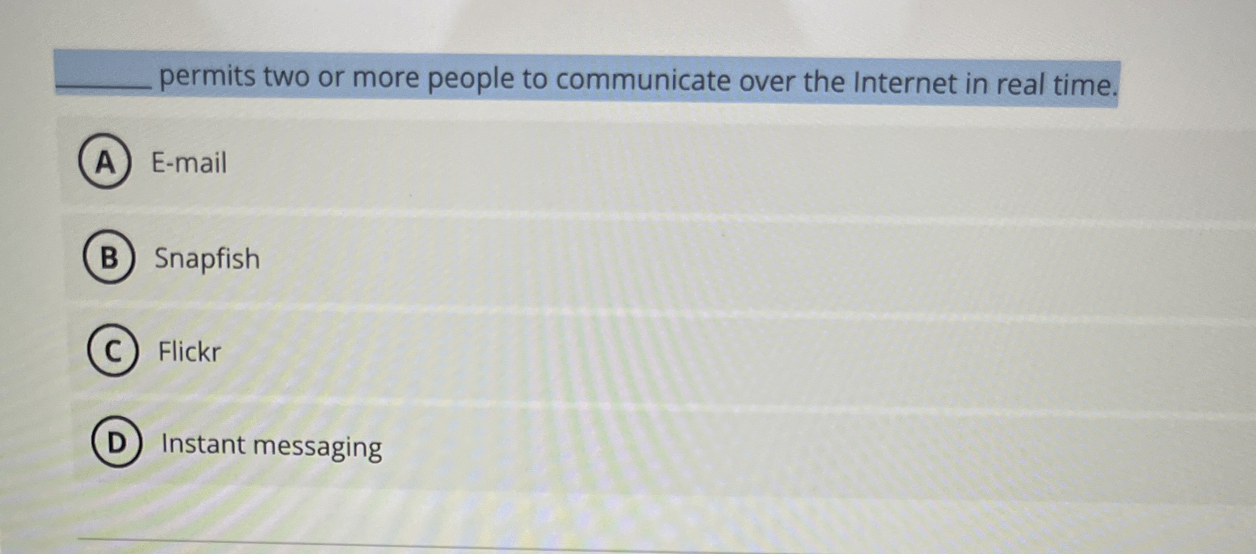 permits two or more people to communicate over