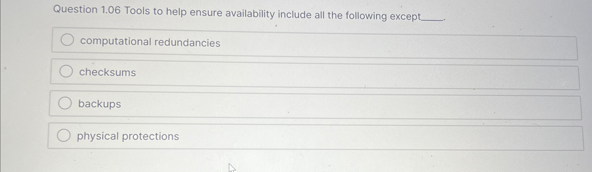 Tools to help ensure availability include all the