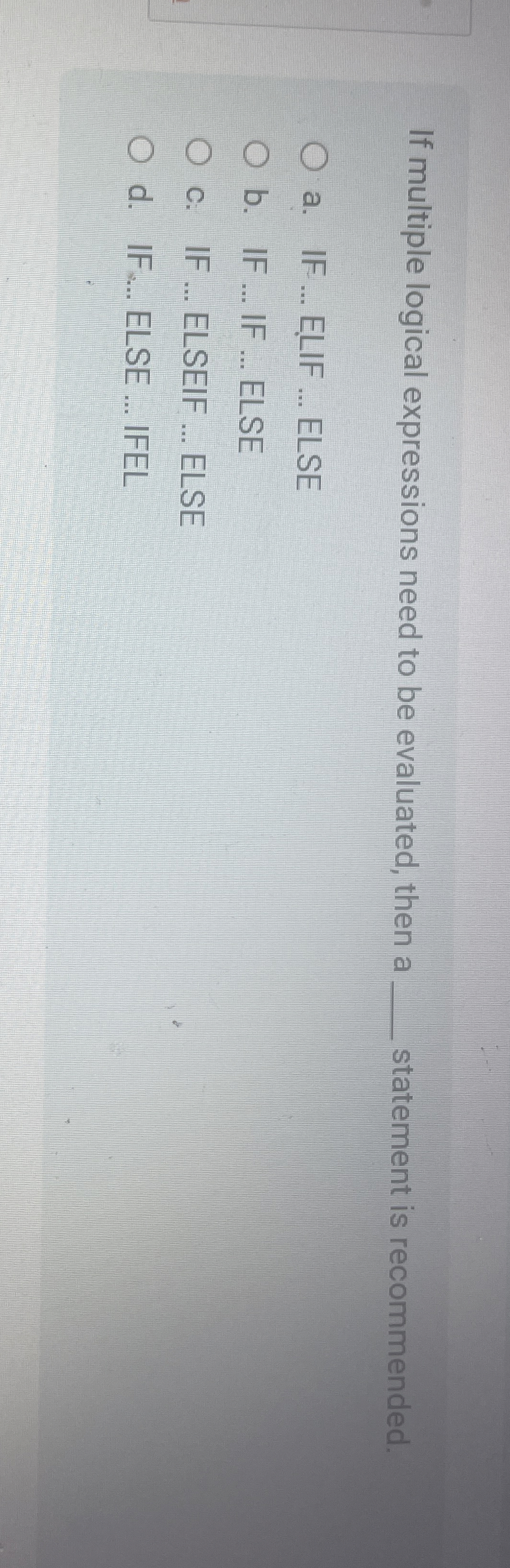 If multiple logical expressions need to be