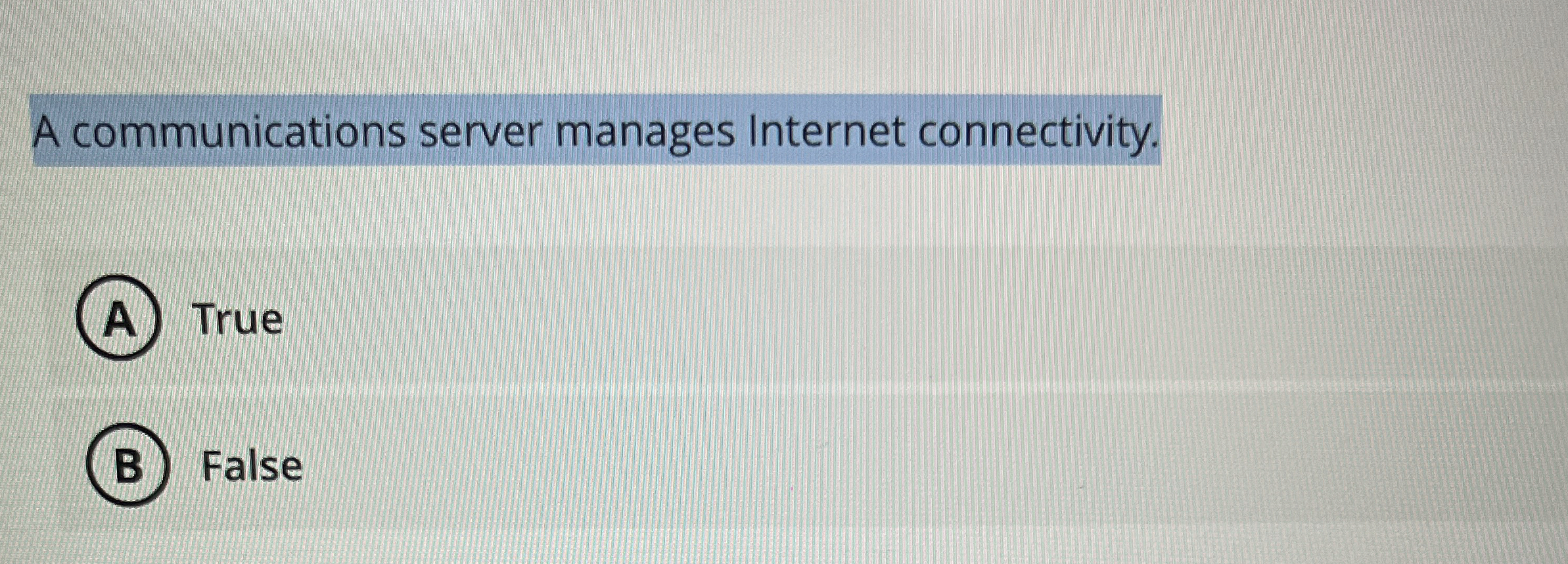 A communications server manages Internet