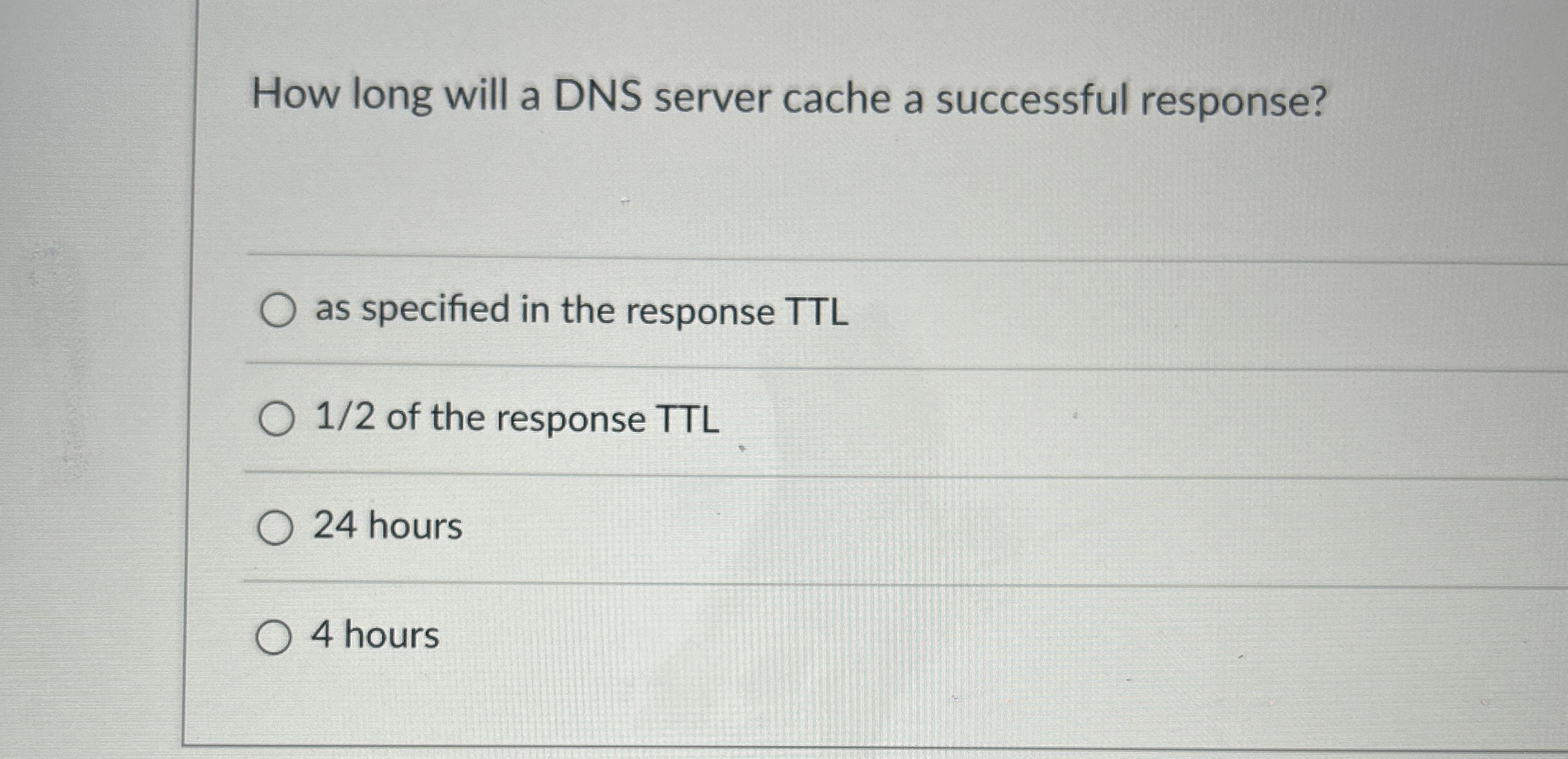 How long will a DNS server cache a successful