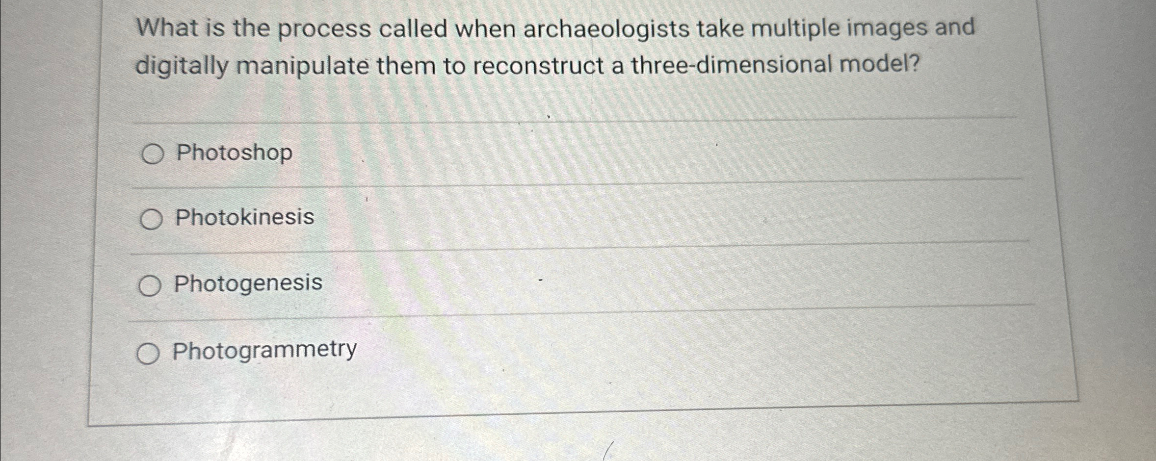 What is the process called when archaeologists