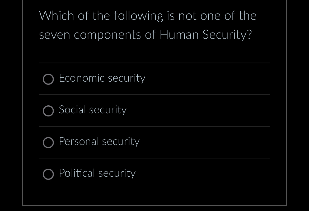 Which of the following is not one of the seven