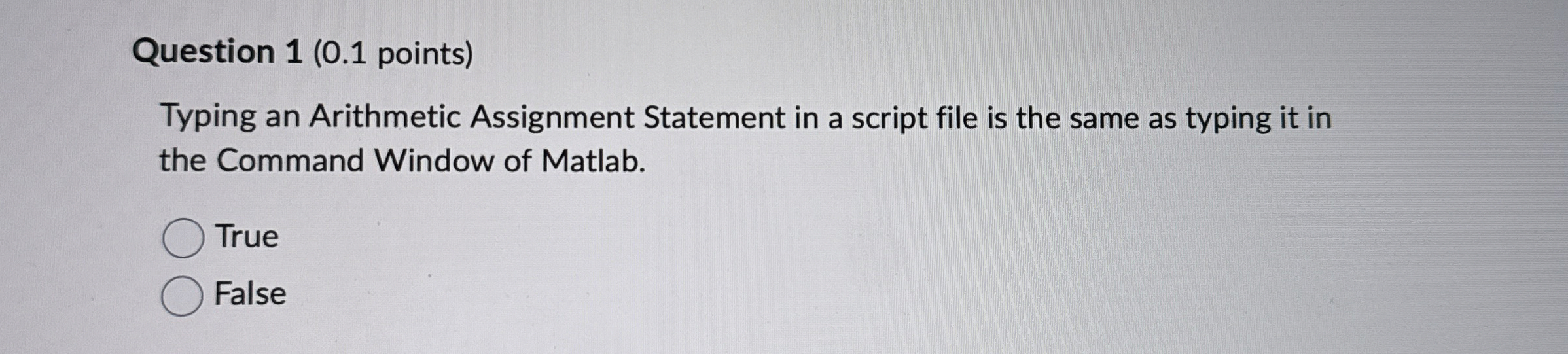 Question 1 ( 0 . 1 points ) Typing an Arithmetic