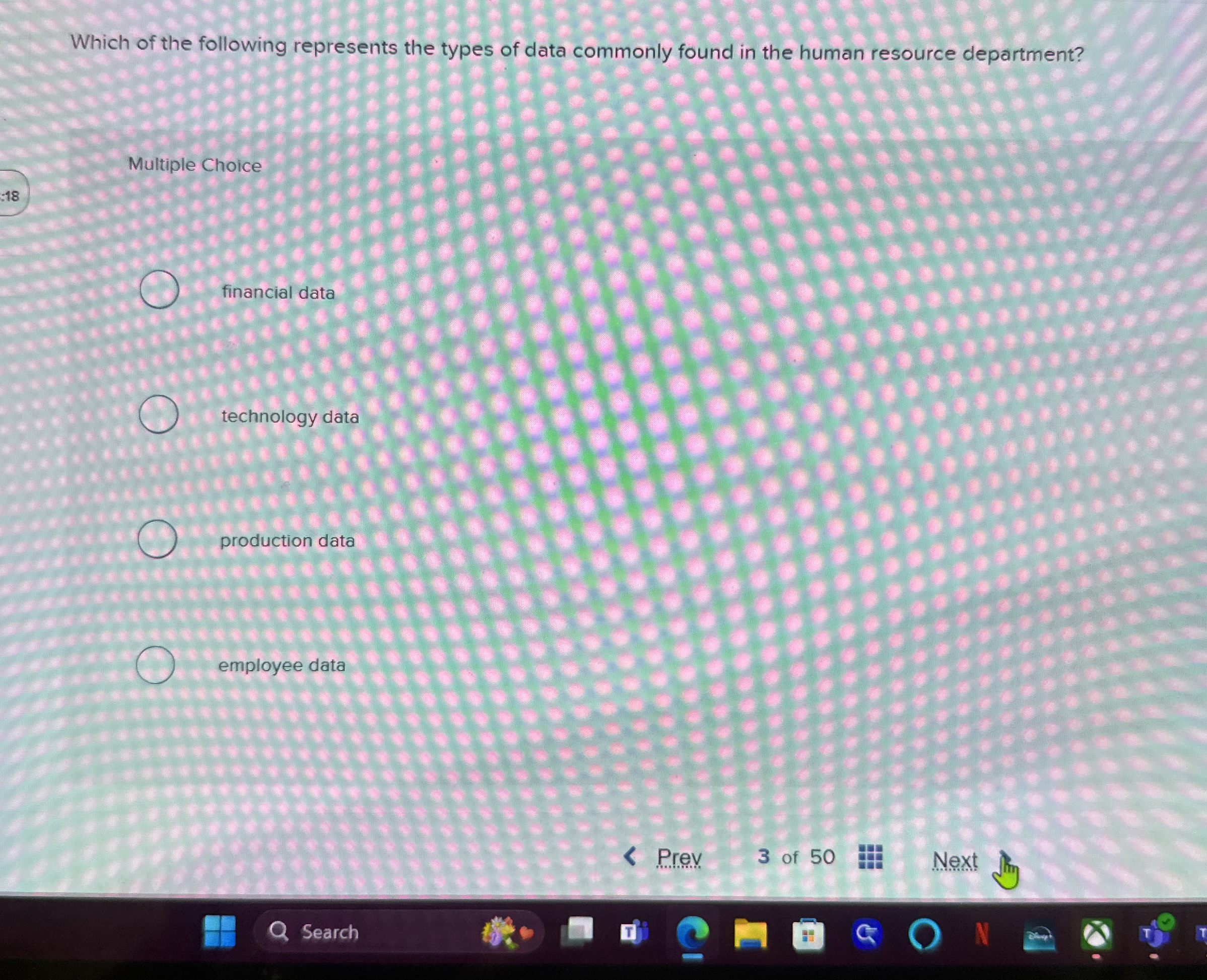 Which of the following represents the types of