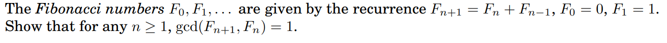 The Fibonacci numbers F 0 , F 1 , dots are given