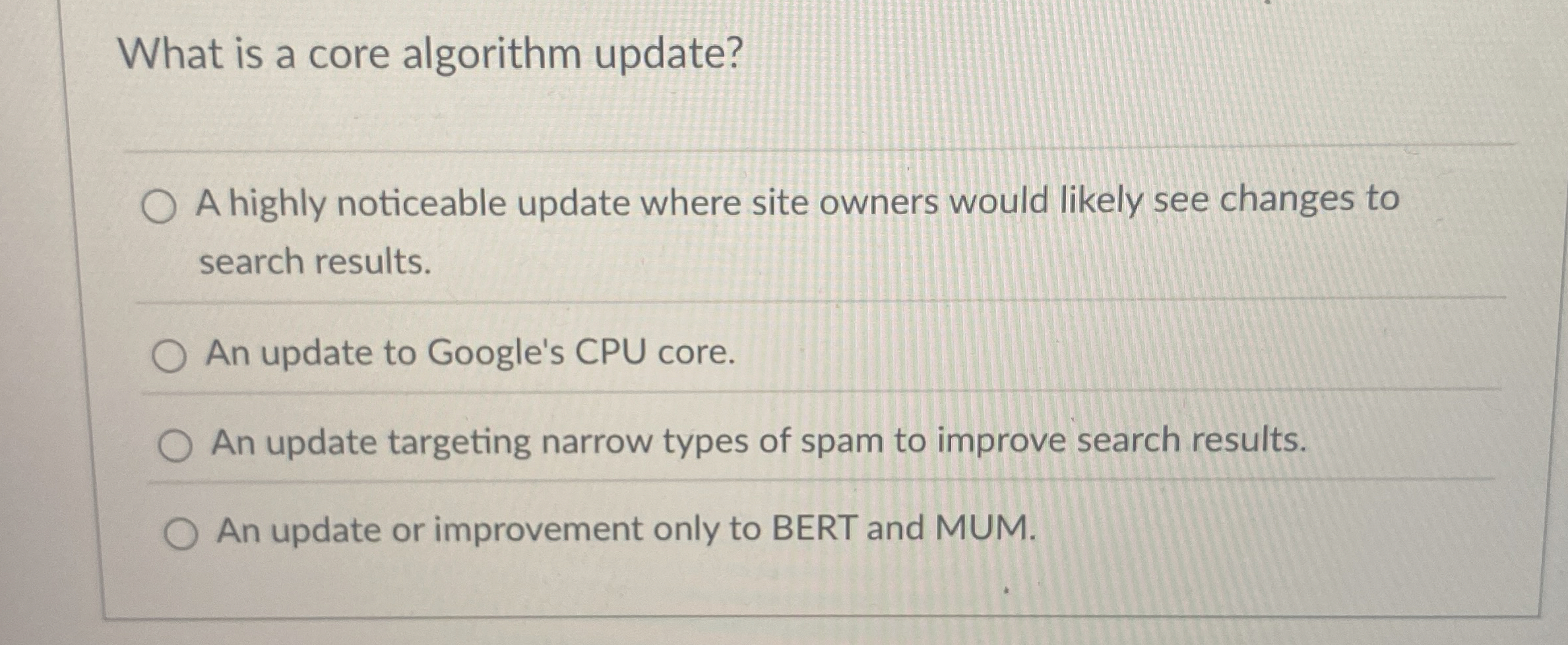 What is a core algorithm update? A highly