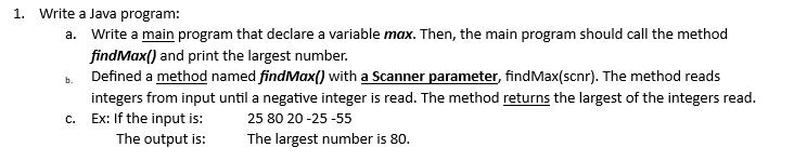 Write a Java program: a . Write a main program