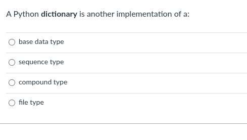 A Python dictionary is another implementation of