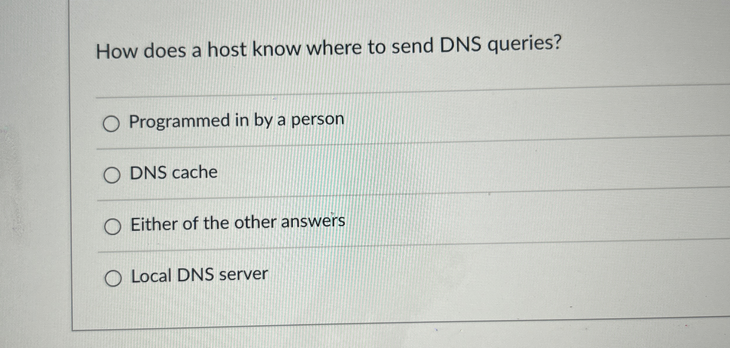 How does a host know where to send DNS queries?