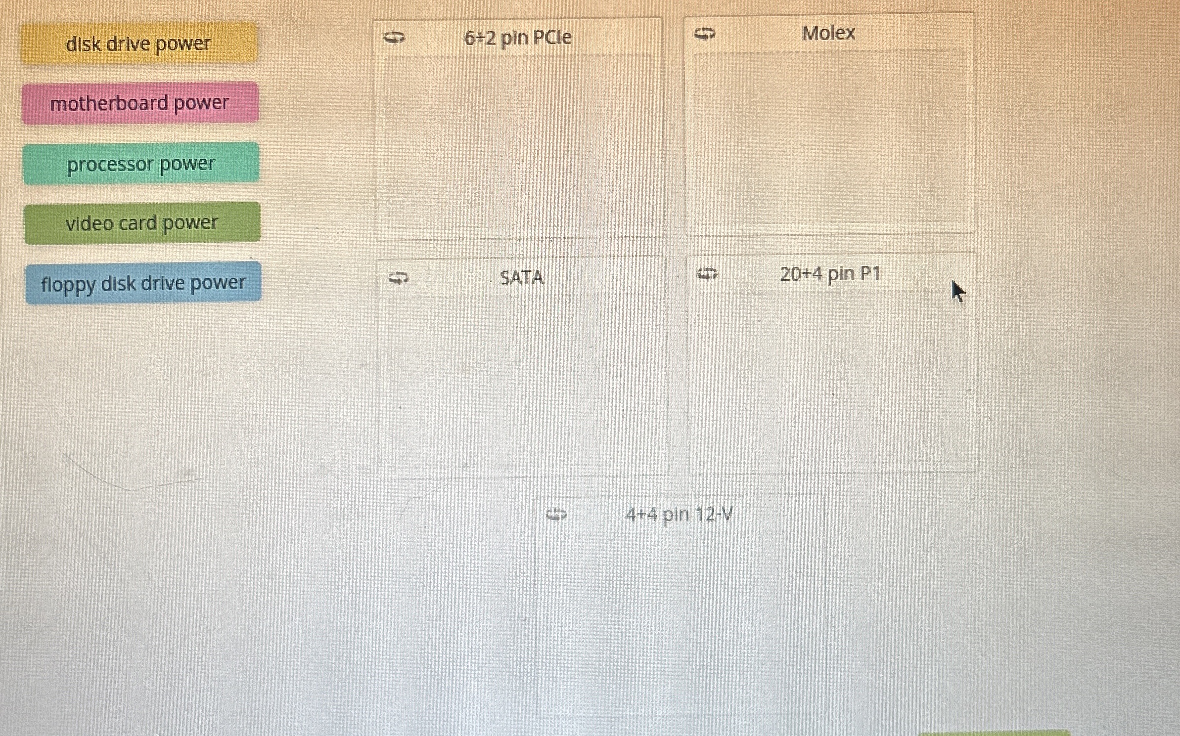 disk drive power motherboard power processor