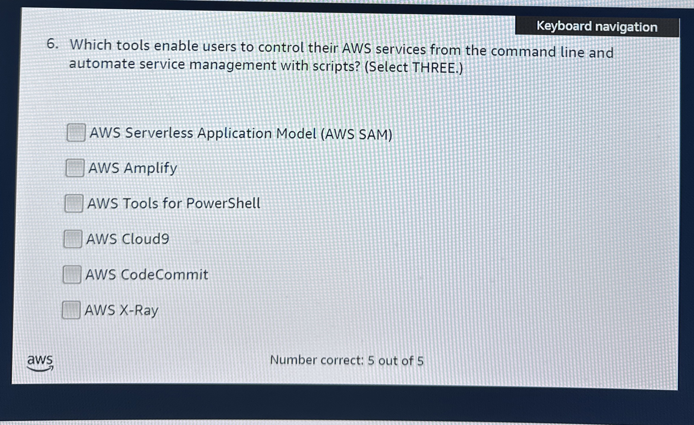 Keyboard navigation 6 . Which tools enable users