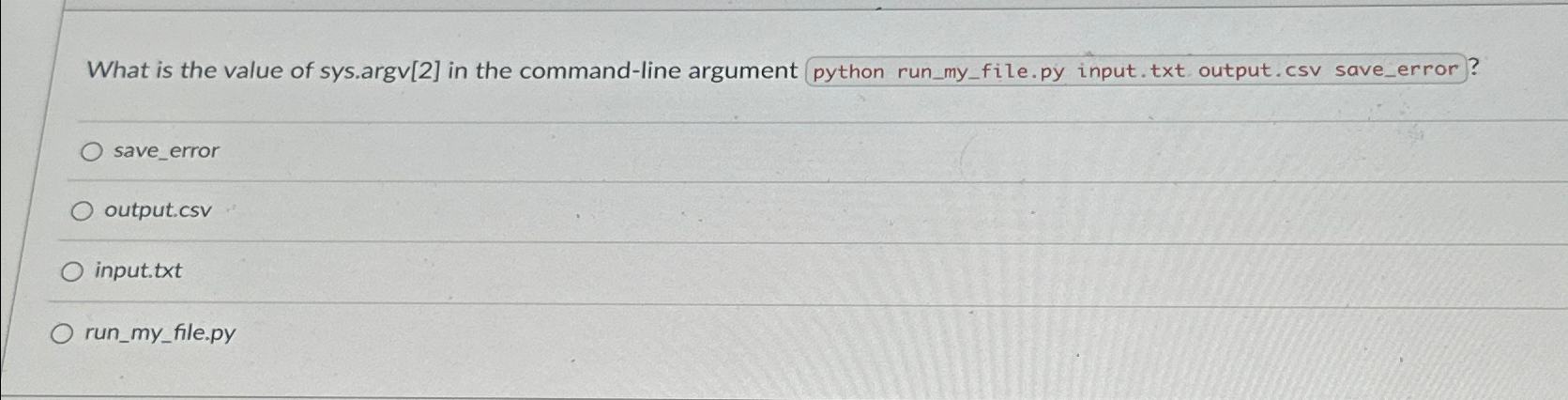 What is the value of sys . argv [ 2 ] in the