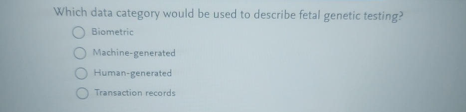 Which data category would be used to describe