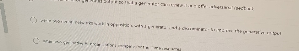 when two neural networks work in opposition, with