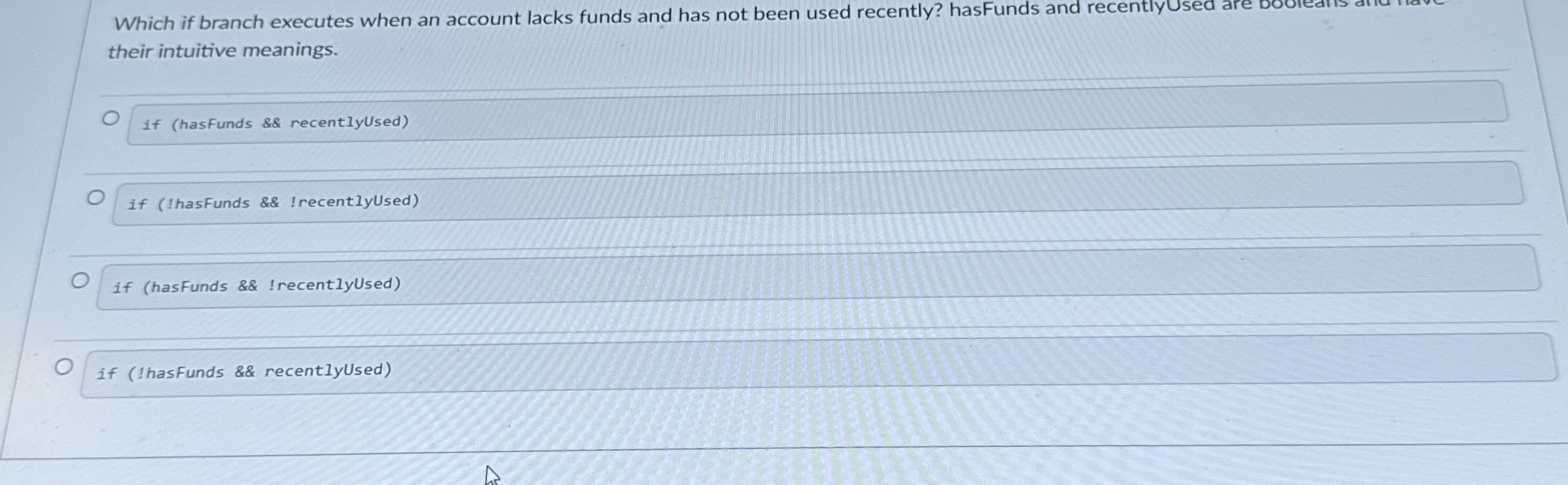 Which if branch executes when an account lacks