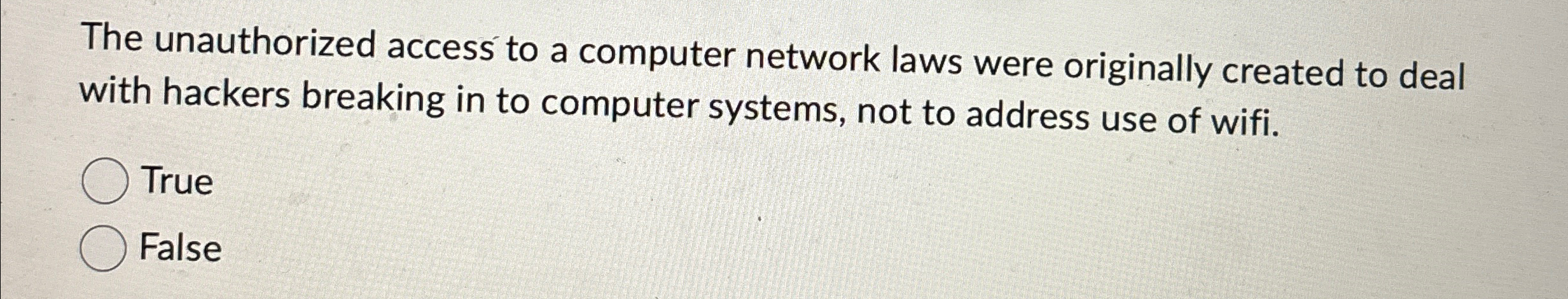 The unauthorized access to a computer network